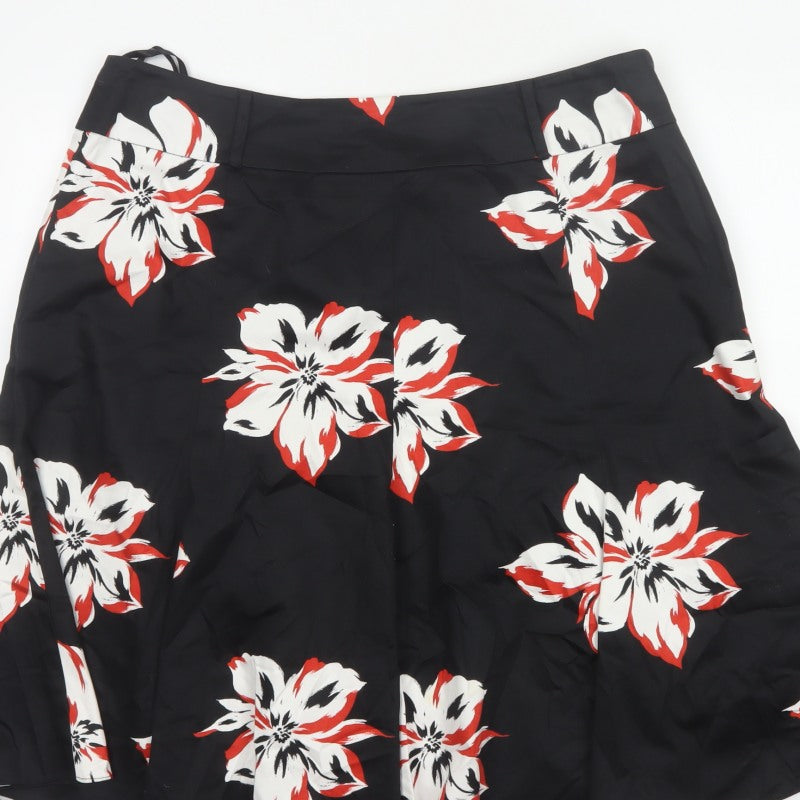 Collection Debenhams Women Black Floral A-Line Short Skirt Size 18