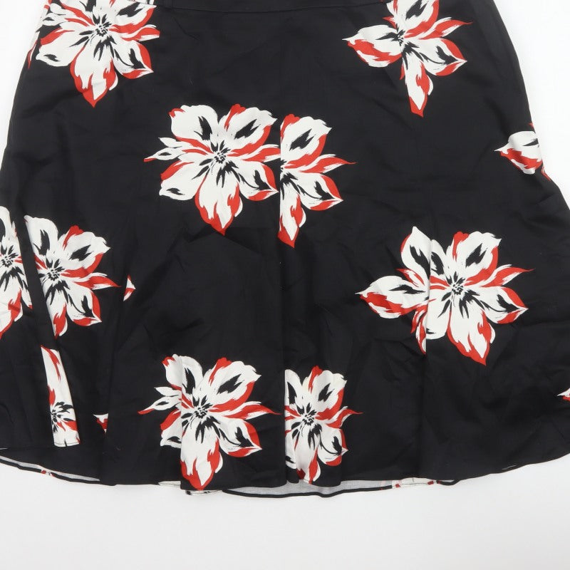 Collection Debenhams Women Black Floral A-Line Short Skirt Size 18