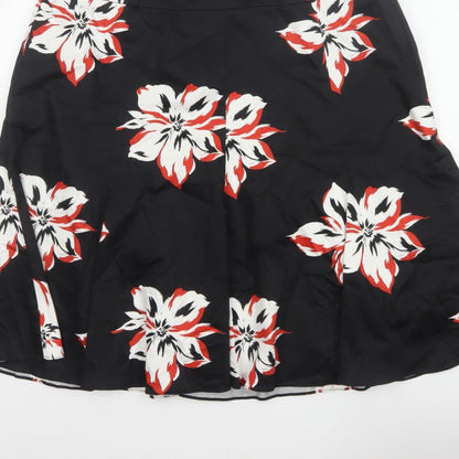 Collection Debenhams Women Black Floral A-Line Short Skirt Size 18