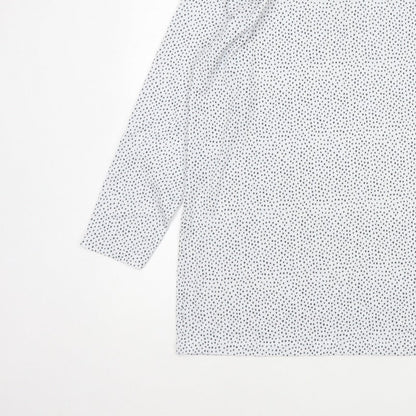 Marks and Spencer Women White Polka Dot Basic V-Neck Blouse UK 16