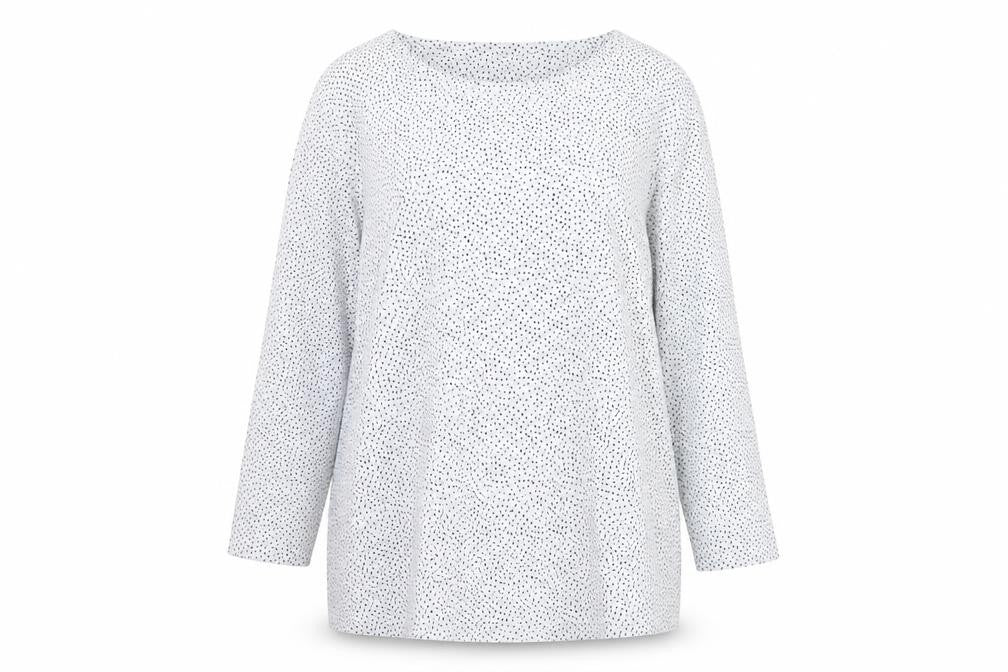Marks and Spencer Women White Polka Dot Basic V-Neck Blouse UK 16