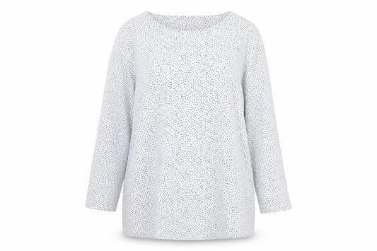 Marks and Spencer Women White Polka Dot Basic V-Neck Blouse UK 16