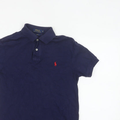 Polo Ralph Lauren Men’s Blue M Slim Fit Embroidered Logo Cotton Polo