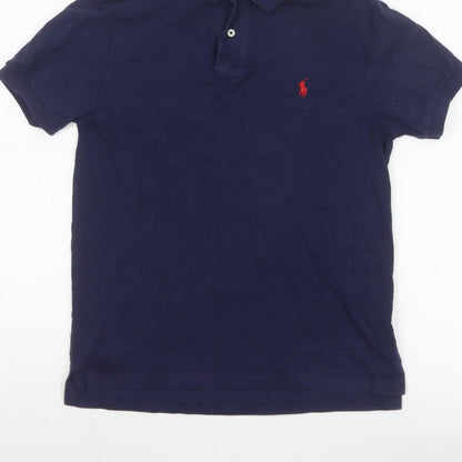 Polo Ralph Lauren Men’s Blue M Slim Fit Embroidered Logo Cotton Polo