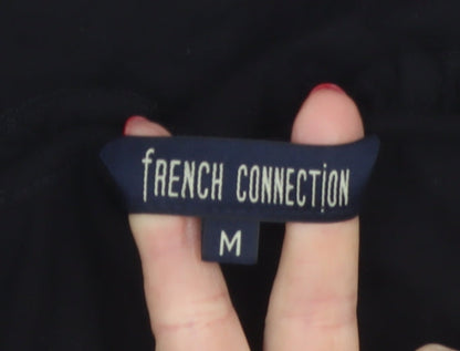 French Connection Women Black M Ruffle Spaghetti Strap Camisole Top