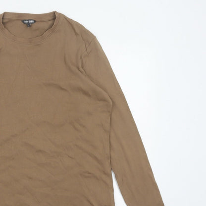 Cotton Traders Men’s Brown L Cotton Crew Neck Long Sleeve Jersey Top