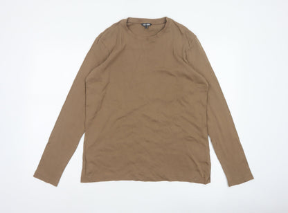 Cotton Traders Men’s Brown L Cotton Crew Neck Long Sleeve Jersey Top