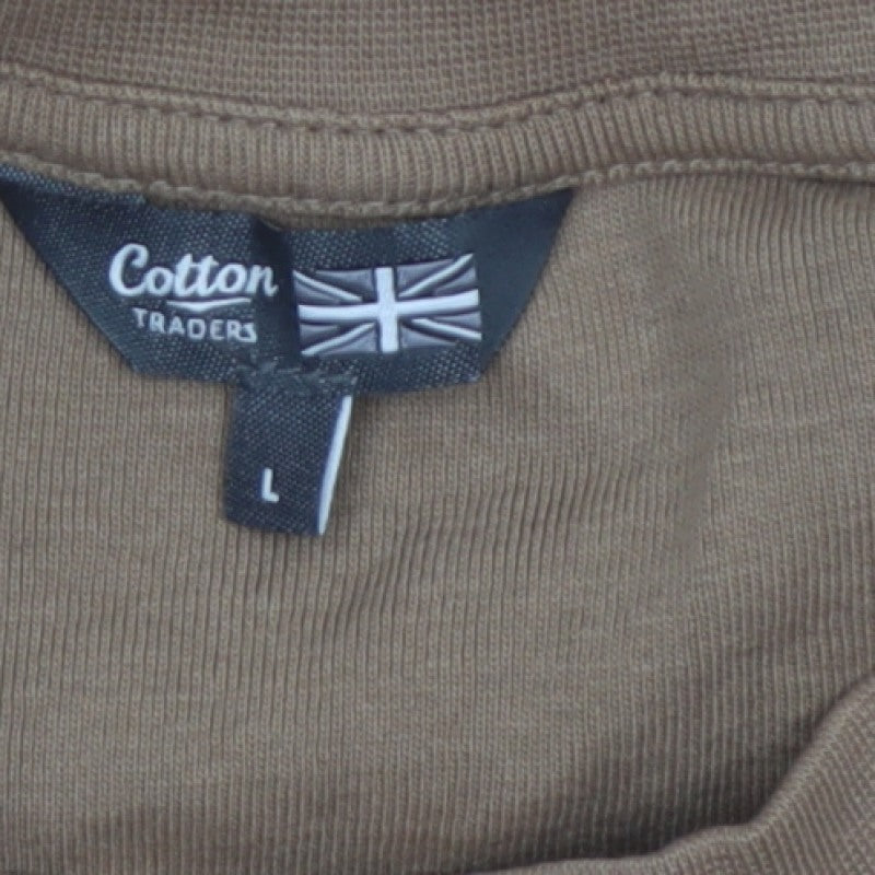 Cotton Traders Men’s Brown L Cotton Crew Neck Long Sleeve Jersey Top
