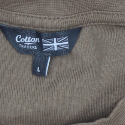 Cotton Traders Men’s Brown L Cotton Crew Neck Long Sleeve Jersey Top