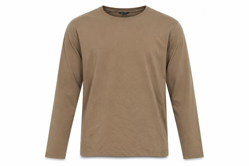 Cotton Traders Men’s Brown L Cotton Crew Neck Long Sleeve Jersey Top