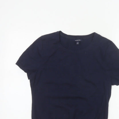 Lands' End Women’s Blue Size 8 Bamboo Blend Knit Crew Neck T-Shirt