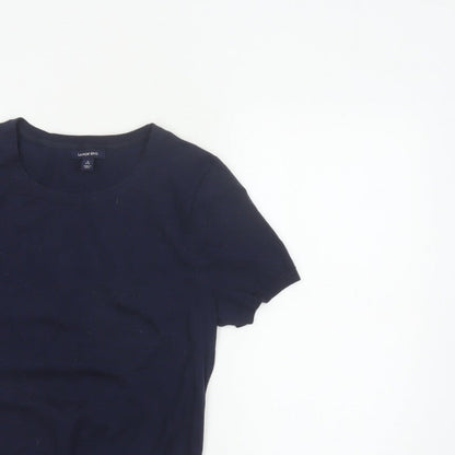 Lands' End Women’s Blue Size 8 Bamboo Blend Knit Crew Neck T-Shirt