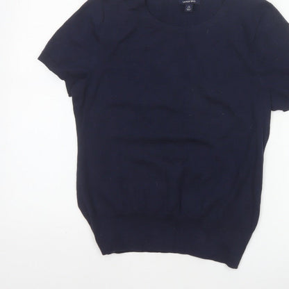 Lands' End Women’s Blue Size 8 Bamboo Blend Knit Crew Neck T-Shirt