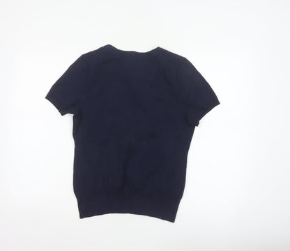 Lands' End Women’s Blue Size 8 Bamboo Blend Knit Crew Neck T-Shirt