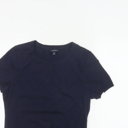 Lands' End Women’s Blue Size 8 Bamboo Blend Knit Crew Neck T-Shirt