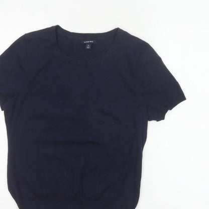 Lands' End Women’s Blue Size 8 Bamboo Blend Knit Crew Neck T-Shirt