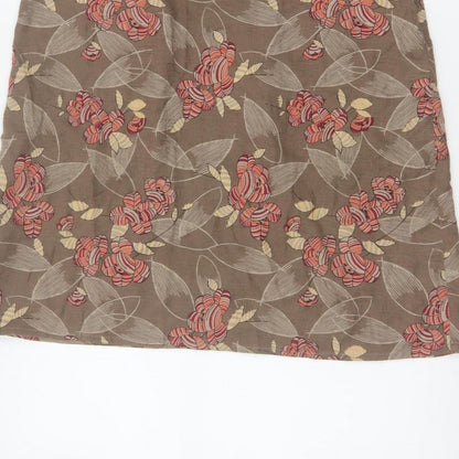 Ann Louise Stokell Women Brown Floral Pencil Skirt UK 12 Knee Length