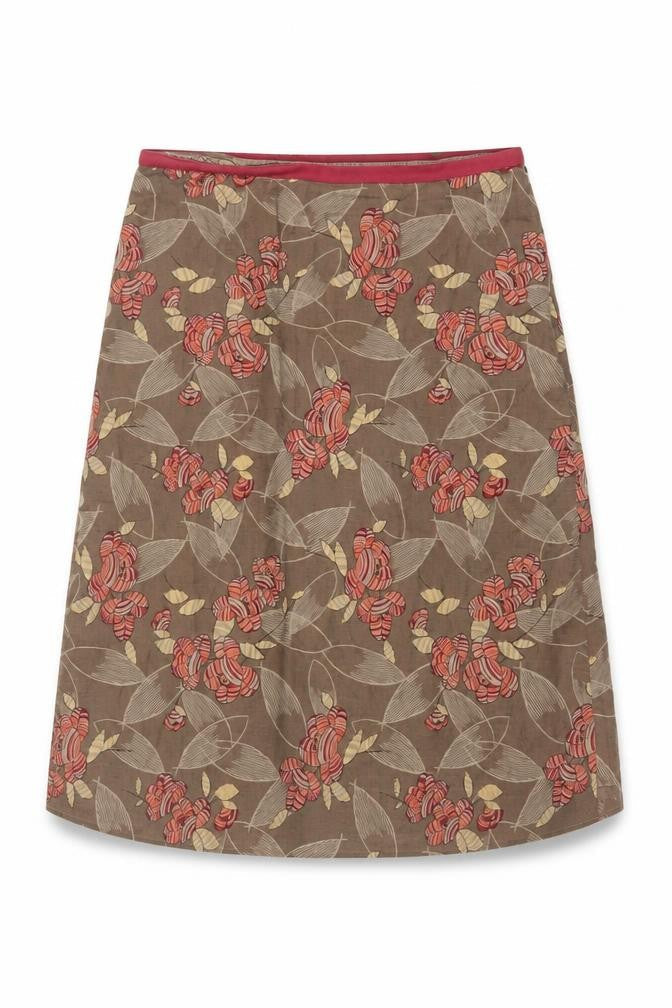 Ann Louise Stokell Women Brown Floral Pencil Skirt UK 12 Knee Length