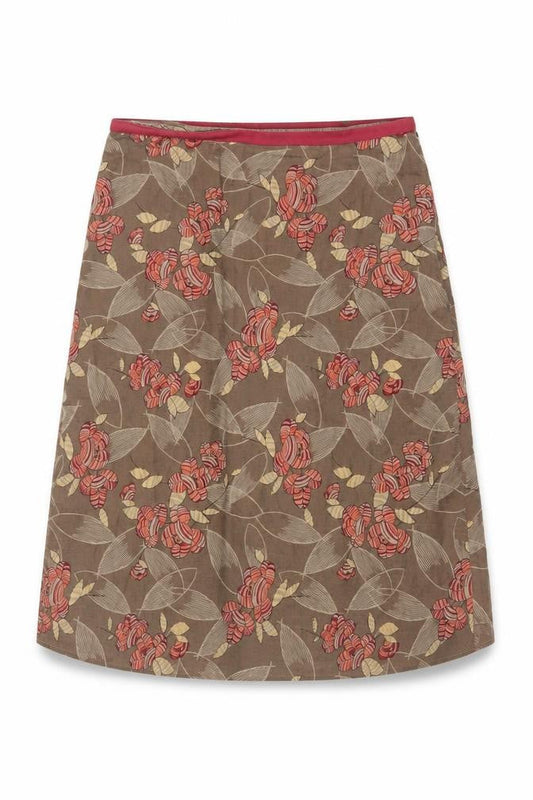 Ann Louise Stokell Women Brown Floral Pencil Skirt UK 12 Knee Length