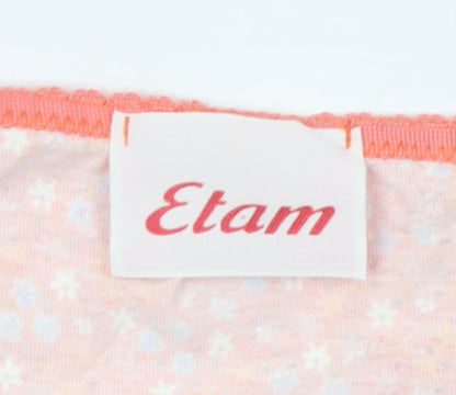 Etam Women’s Orange Floral Cotton UK 14 Slip Mini Dress