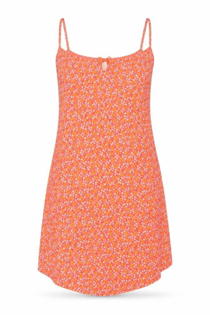 Etam Women’s Orange Floral Cotton UK 14 Slip Mini Dress