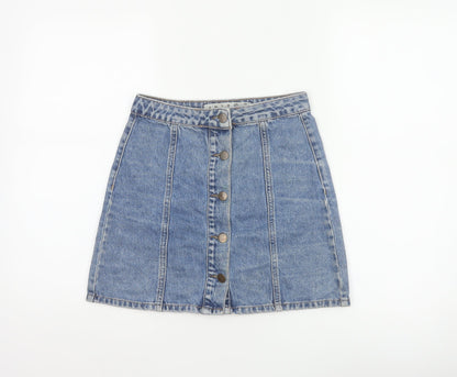 Denim Co. Women’s Blue UK 6 Button Front Denim Mini Pencil Skirt