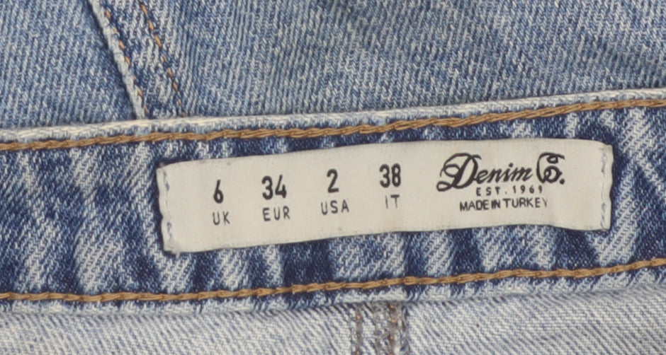 Denim Co. Women’s Blue UK 6 Button Front Denim Mini Pencil Skirt