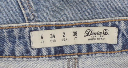 Denim Co. Women’s Blue UK 6 Button Front Denim Mini Pencil Skirt