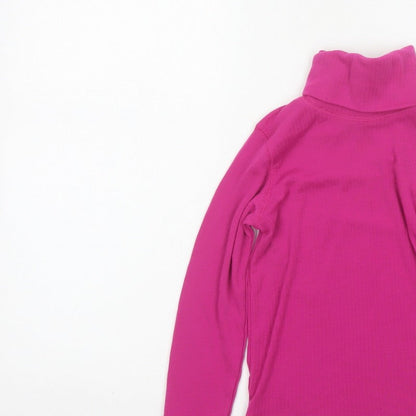 Mountain Warehouse Girls Pink 5-6 Years Thermal Roll Neck Long Sleeve Top