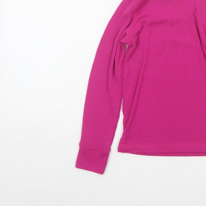 Mountain Warehouse Girls Pink 5-6 Years Thermal Roll Neck Long Sleeve Top