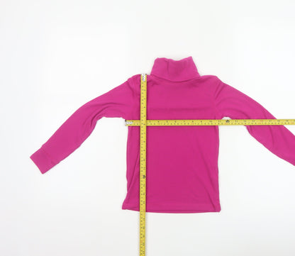 Mountain Warehouse Girls Pink 5-6 Years Thermal Roll Neck Long Sleeve Top