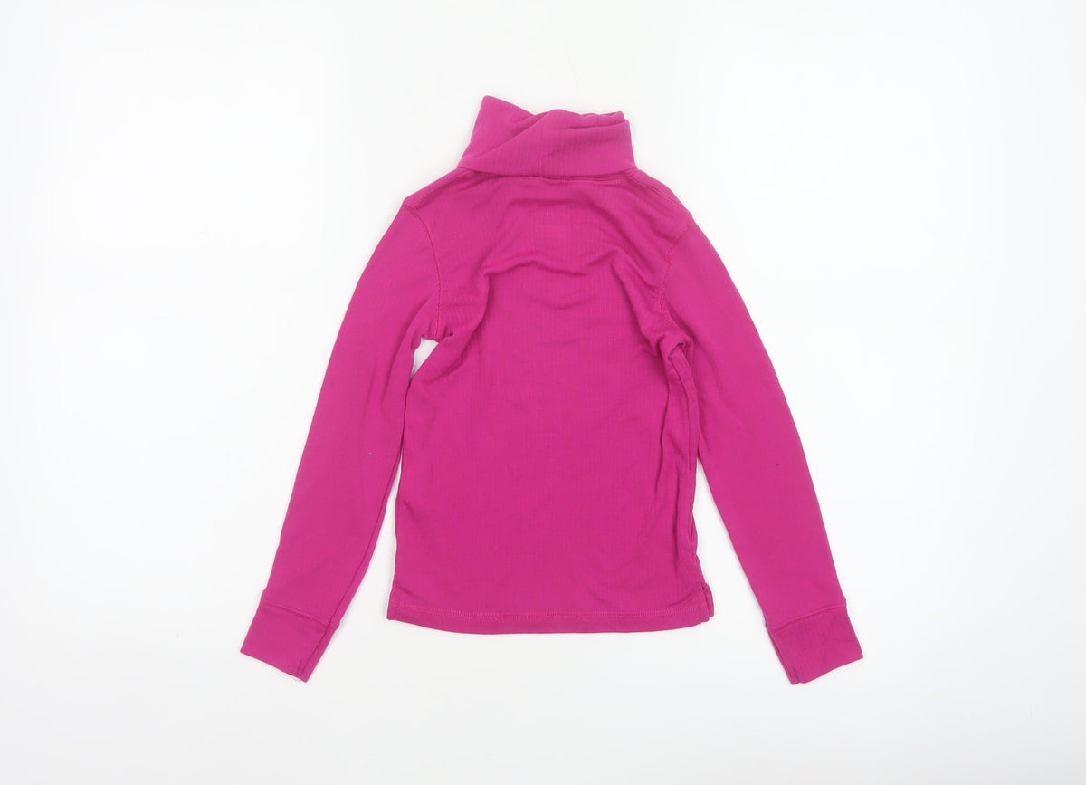 Mountain Warehouse Girls Pink 5-6 Years Thermal Roll Neck Long Sleeve Top