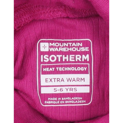 Mountain Warehouse Girls Pink 5-6 Years Thermal Roll Neck Long Sleeve Top