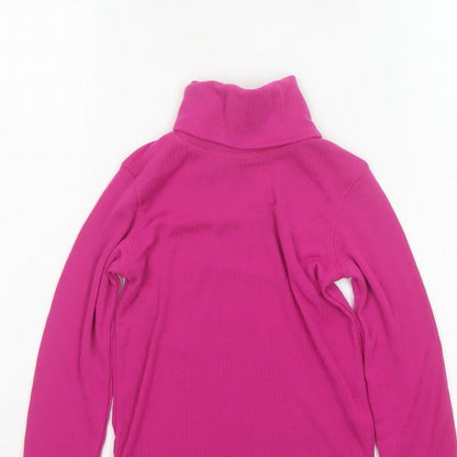 Mountain Warehouse Girls Pink 5-6 Years Thermal Roll Neck Long Sleeve Top