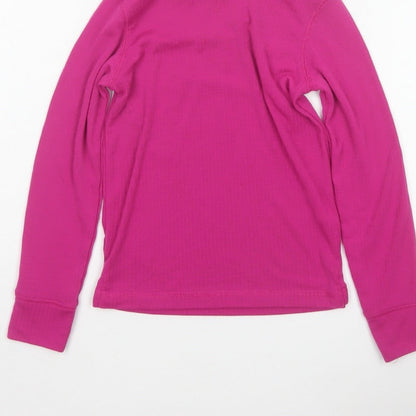 Mountain Warehouse Girls Pink 5-6 Years Thermal Roll Neck Long Sleeve Top