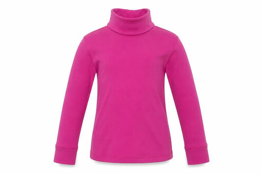 Front view of Mountain Warehouse girls’ pink 5-6 years thermal roll neck long sleeve top