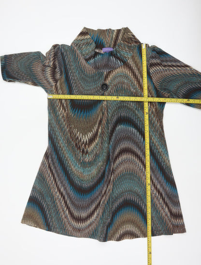 Autonomy Women Multicoloured UK 18 Geometric Jacket Dress 3/4 Sleeve