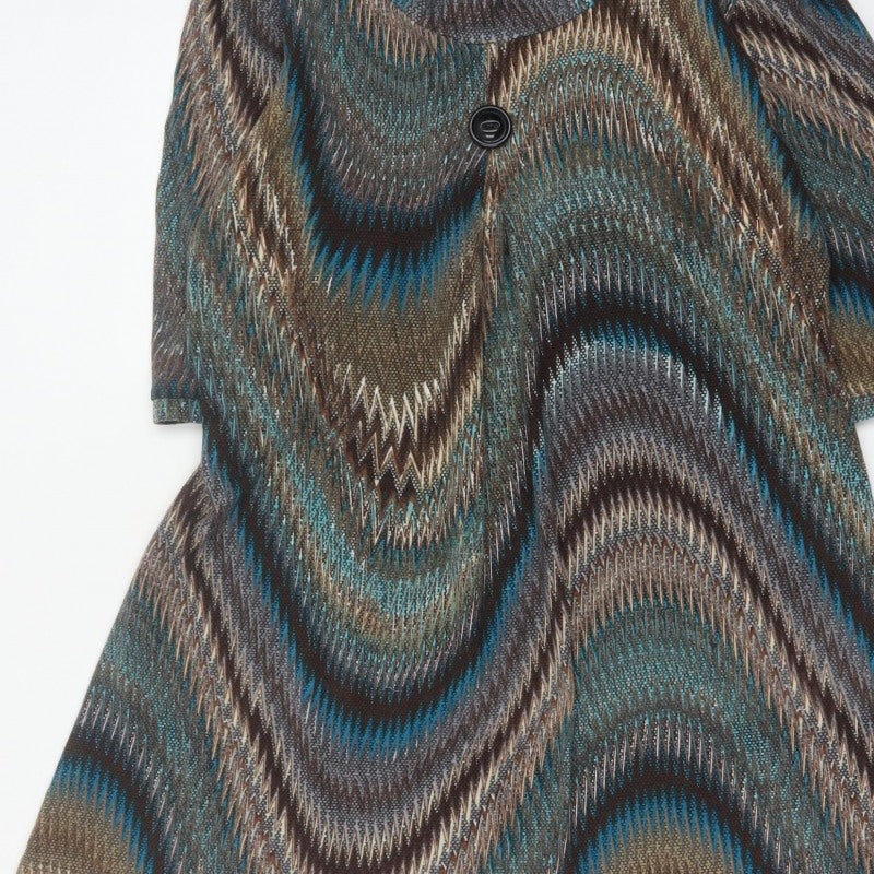 Autonomy Women Multicoloured UK 18 Geometric Jacket Dress 3/4 Sleeve