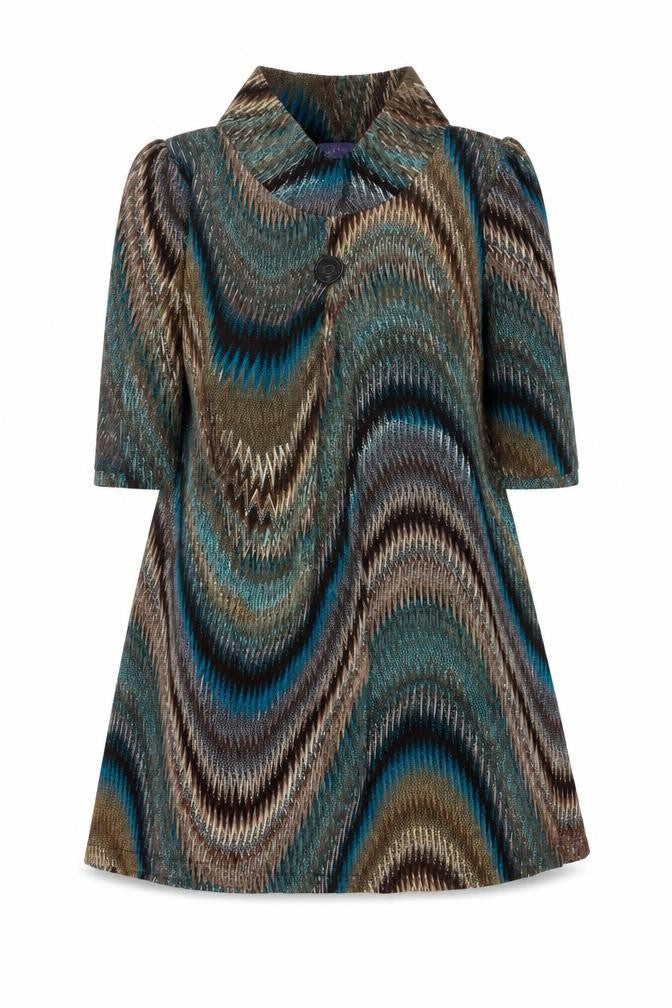 Autonomy Women Multicoloured UK 18 Geometric Jacket Dress 3/4 Sleeve