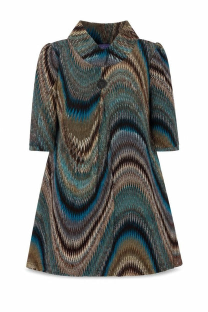 Autonomy Women Multicoloured UK 18 Geometric Jacket Dress 3/4 Sleeve
