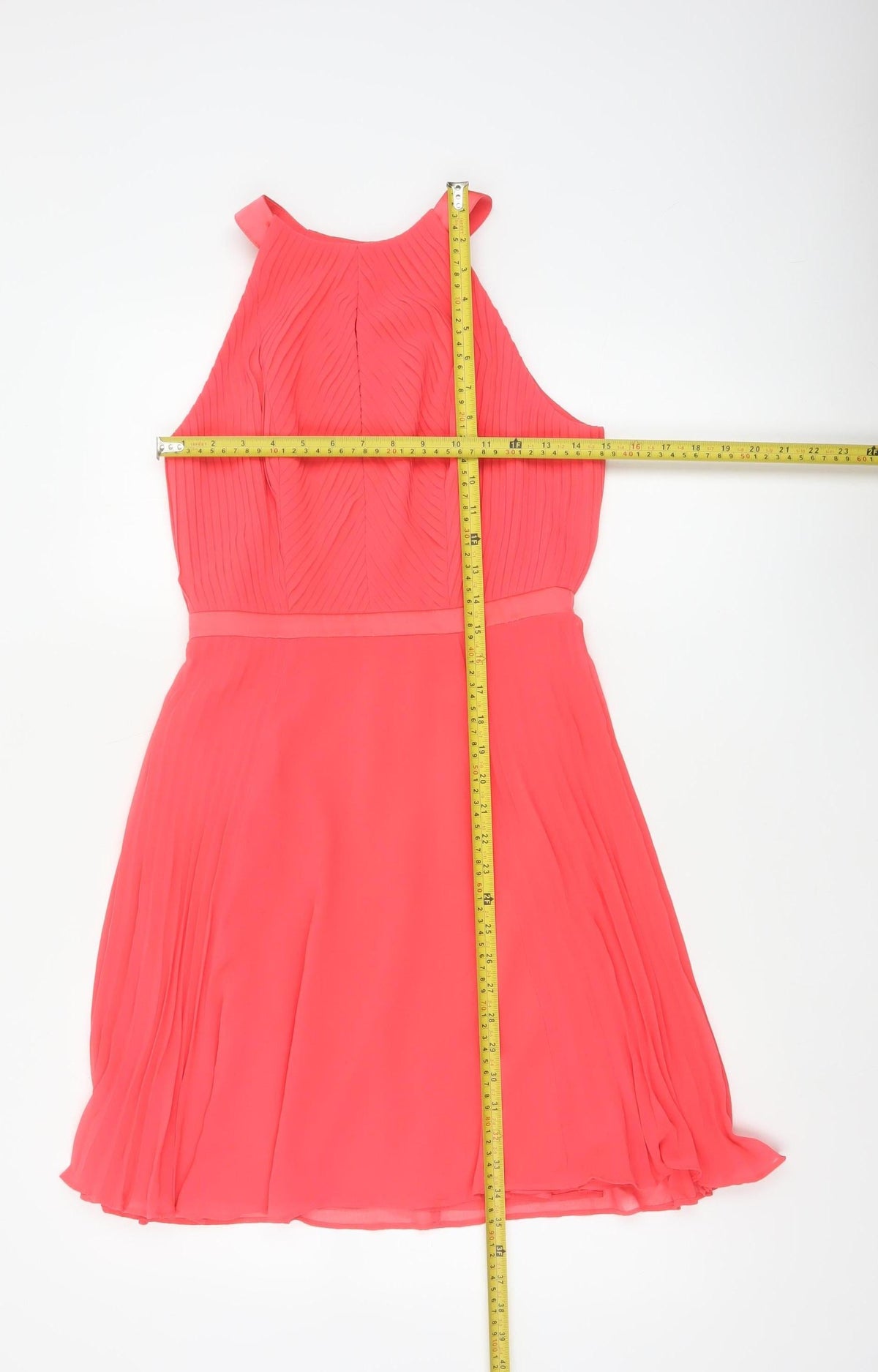 Coast Women Pink UK 8 Midi Fit & Flare Pleated Chiffon Occasion Dress