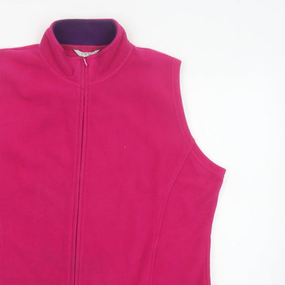 EWM Women Pink Size 22 Fleece Full Zip Sleeveless Waistcoat