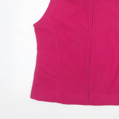 EWM Women Pink Size 22 Fleece Full Zip Sleeveless Waistcoat
