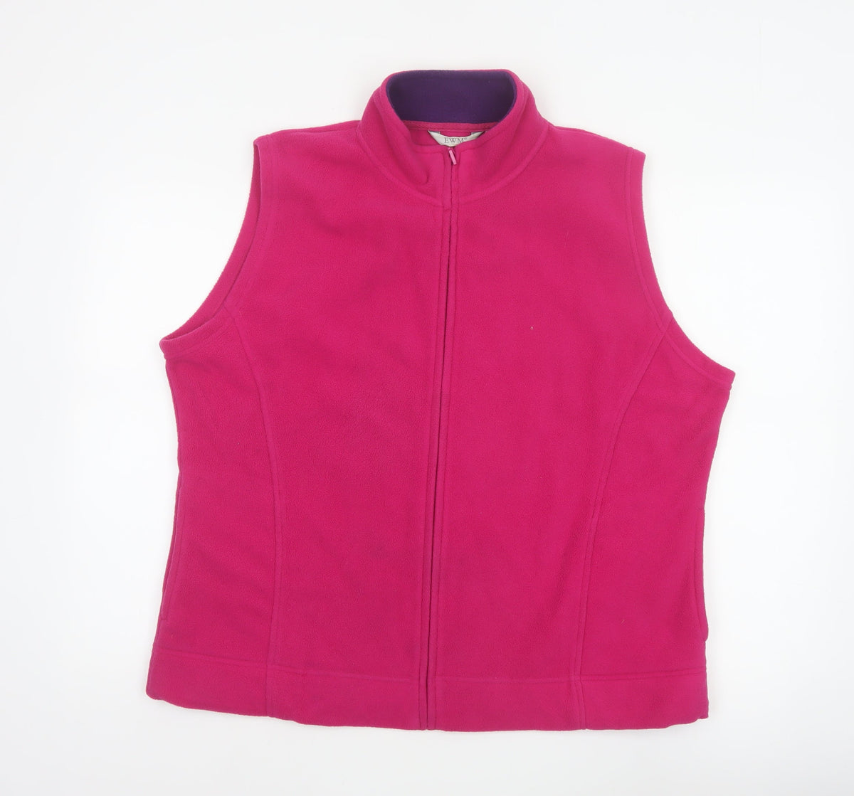 EWM Women Pink Size 22 Fleece Full Zip Sleeveless Waistcoat