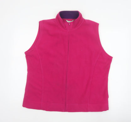 EWM Women Pink Size 22 Fleece Full Zip Sleeveless Waistcoat