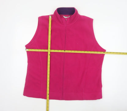 EWM Women Pink Size 22 Fleece Full Zip Sleeveless Waistcoat