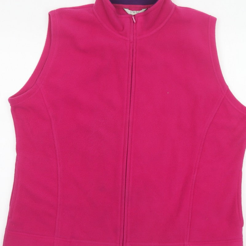 EWM Women Pink Size 22 Fleece Full Zip Sleeveless Waistcoat