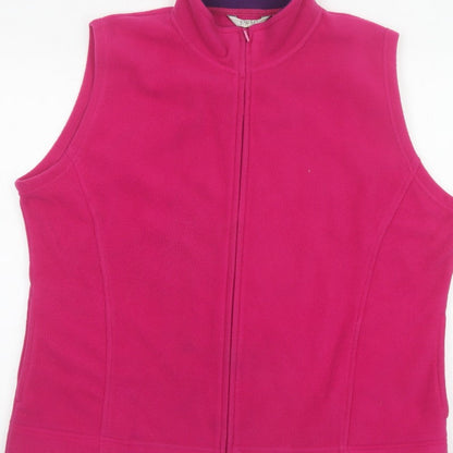 EWM Women Pink Size 22 Fleece Full Zip Sleeveless Waistcoat