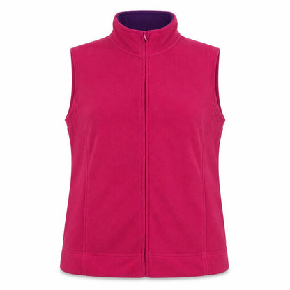 EWM Women Pink Size 22 Fleece Full Zip Sleeveless Waistcoat