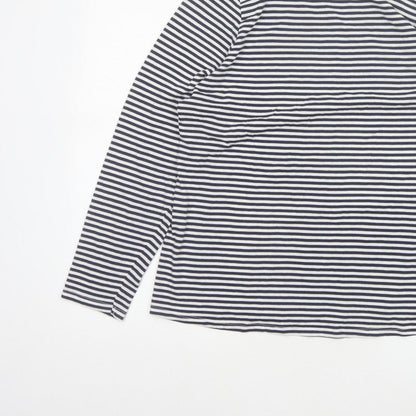 Joules Women Multicoloured UK 16 Striped Boat Neck Long Sleeve Jersey Top